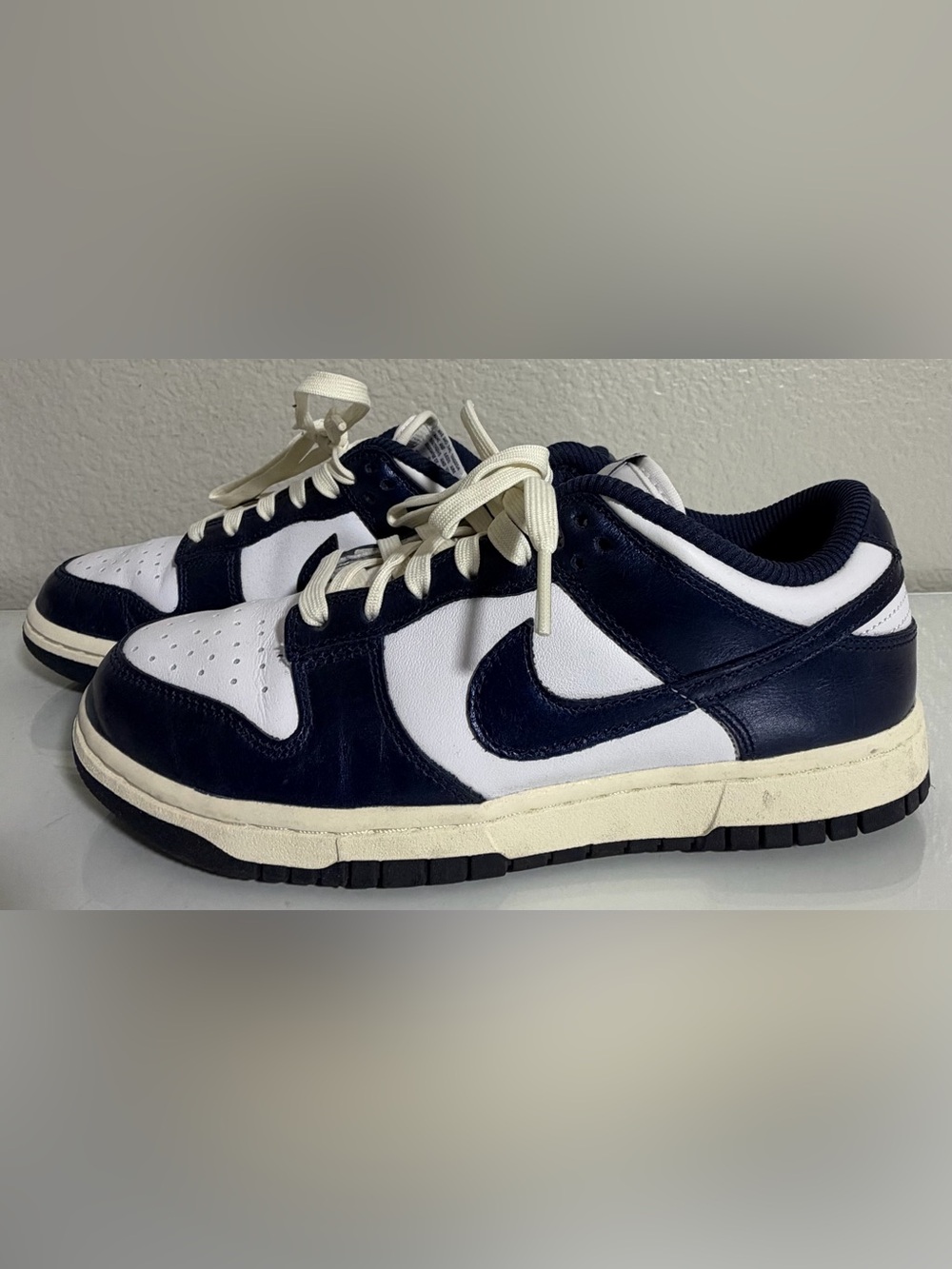 Women’s Nike Dunk Low Premium in Vintage Navy / White 8